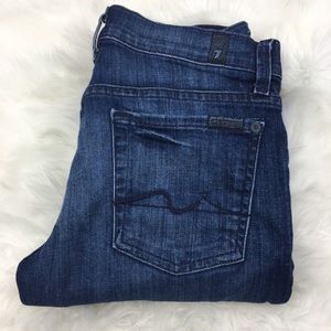 7FAM | Straight Leg Rolled Up Denim Jeans 27